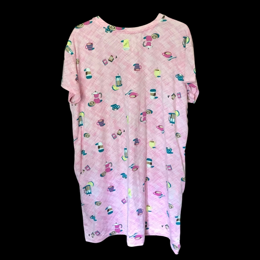 JOYSPUN L-XL Pink Woman's Pajamas Top with Fun Print